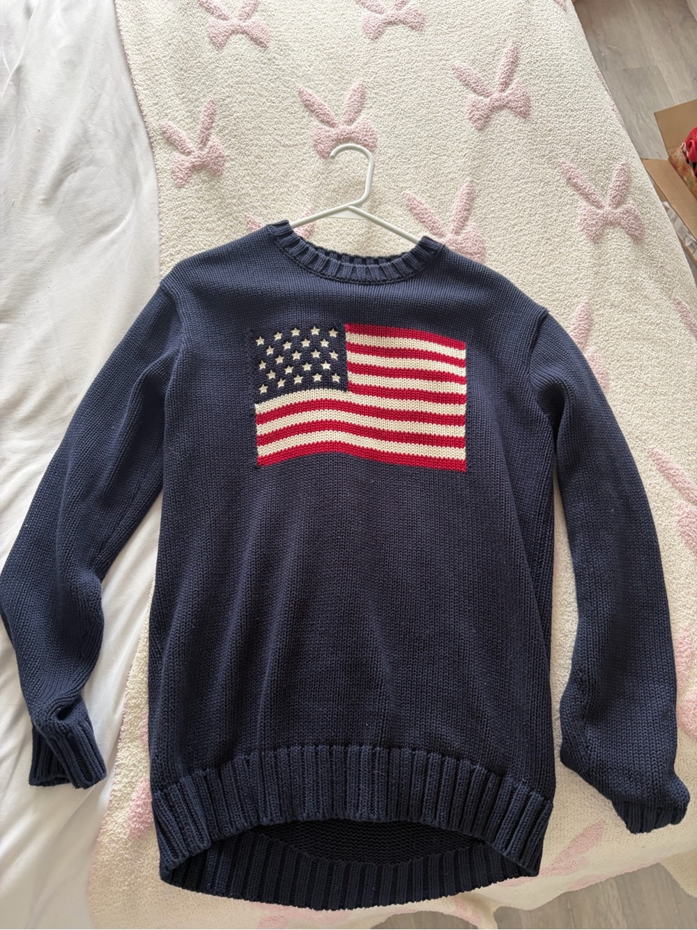 Brandy Melville Navy Sweater with American Flag